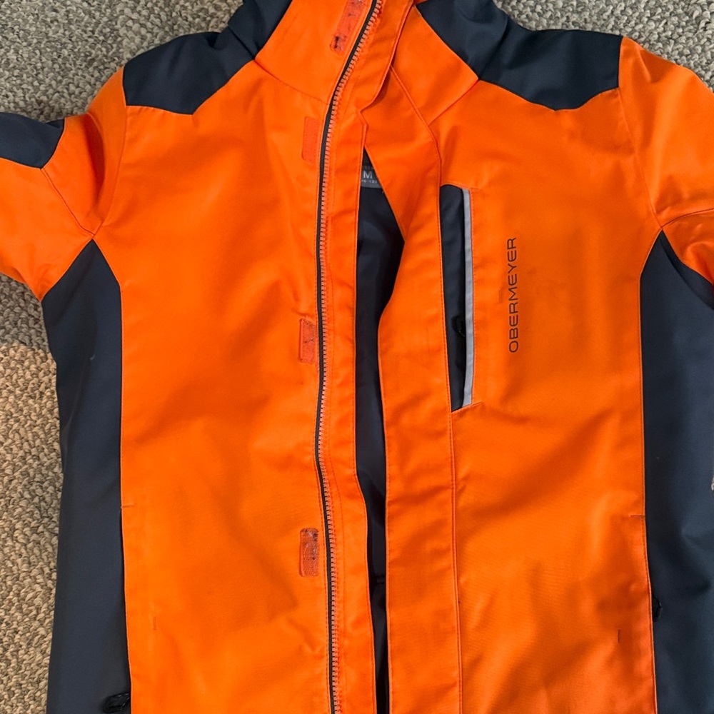 Obermeyer Bright Orange and Black Ski Jacket